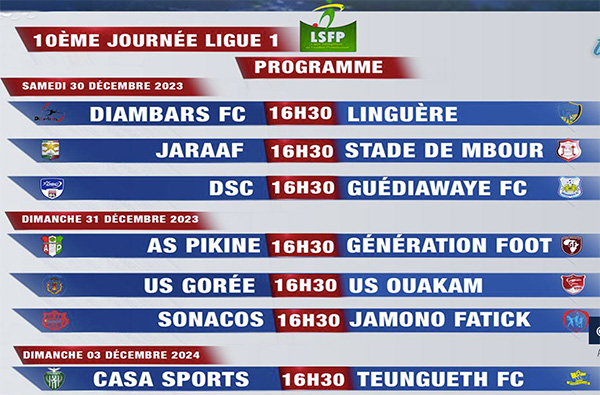 Ligue 1 Démarrage de la 10e journée : Dsc-Guédiawaye Fc en ouverture
